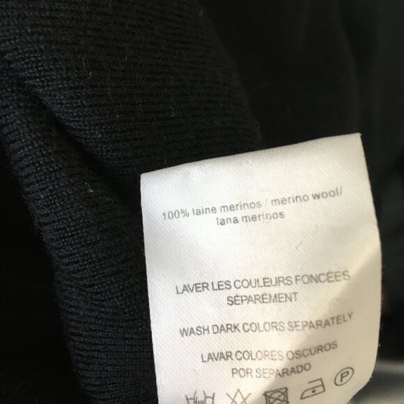 SANDRO Paris Long Sleeve Black 100% Merino Wool Knit Midi-Long Sweater Dress - Picture 3 of 14